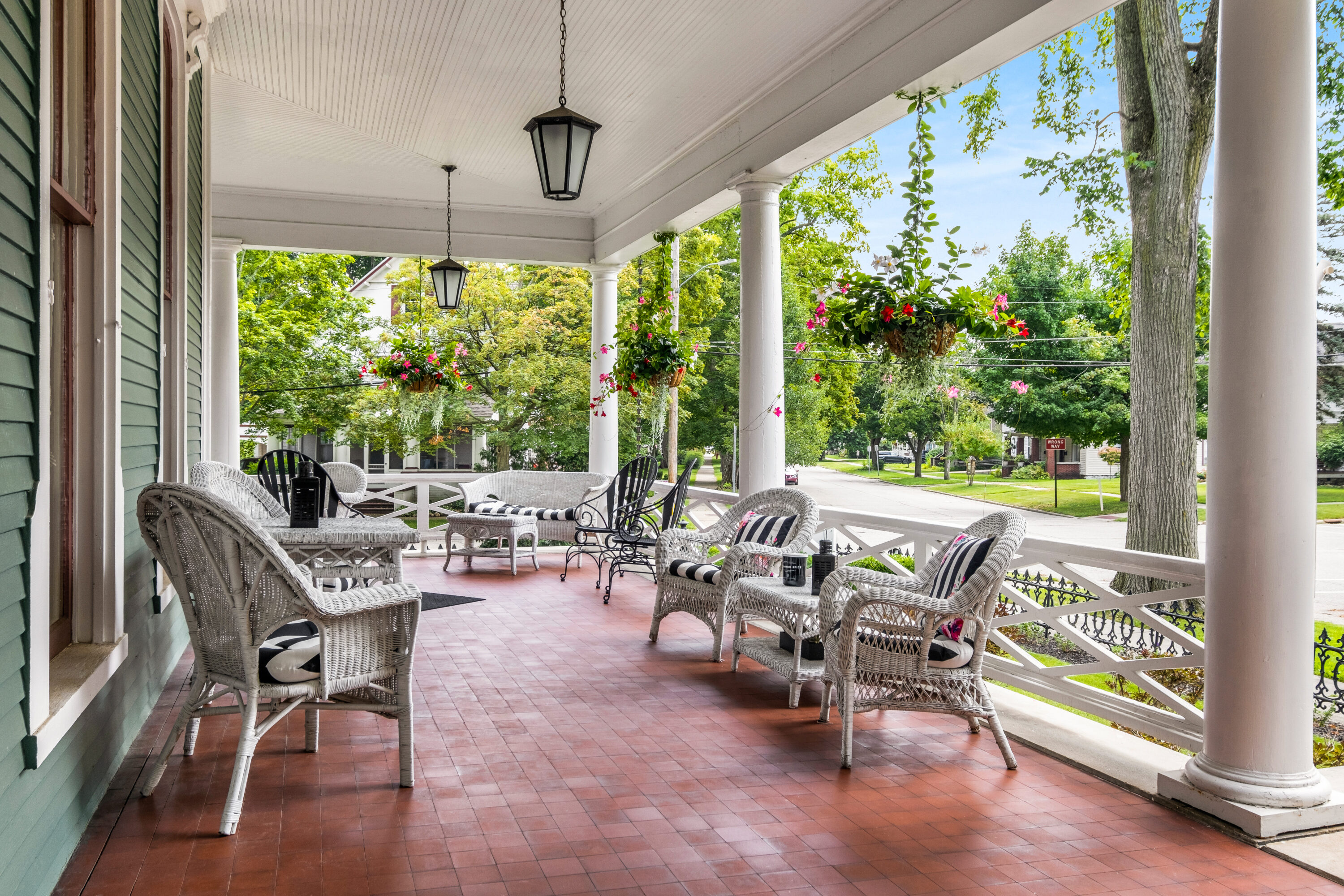 Porch perfect for group events in Southern Michigan